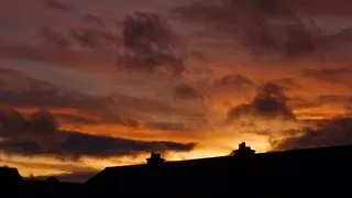 日落，天空，橙色