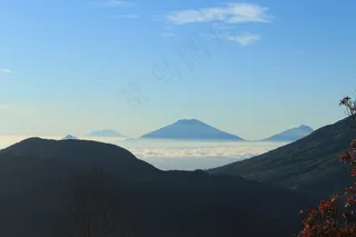 装载，Sikunir，Jateng，云，天空是蓝色的，意见