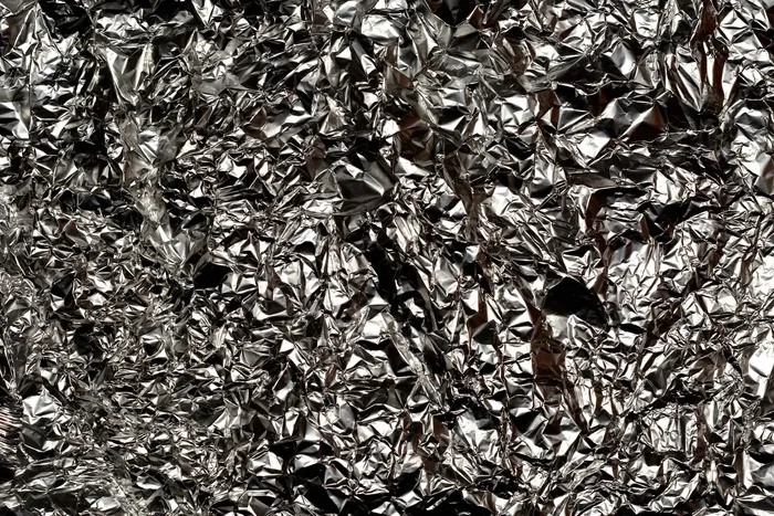 铝箔，黑暗，皱巴巴，结构，质地