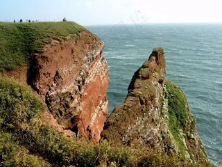 Helgoland，岛，海岛，悬崖，Lummenfelsen