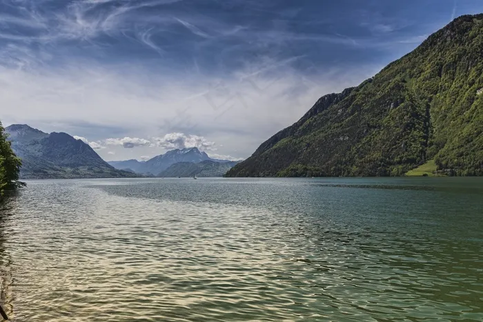 湖泊，风景，乌里，卢塞恩湖地区，Föhnstimmung