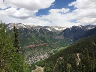 山，山谷，天空，云，树木，自然