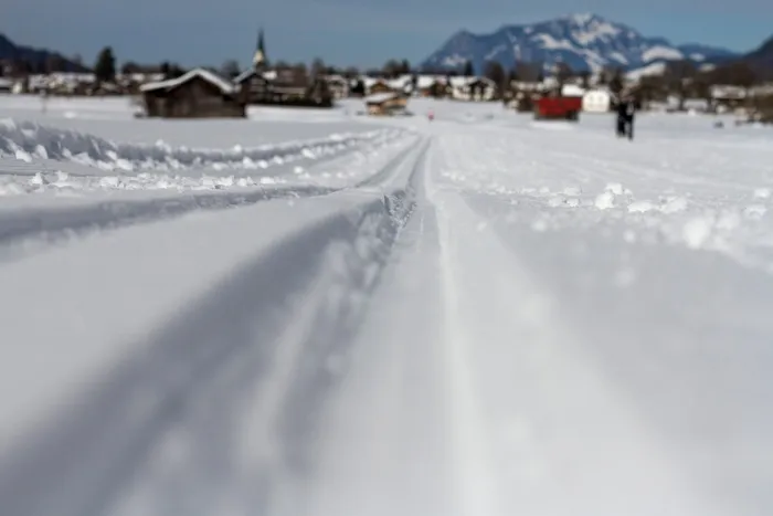 滑雪道，越野滑雪，冬天，雪道