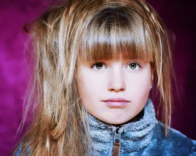 人的，孩子，女孩，脸，视图，金发，长长的头发