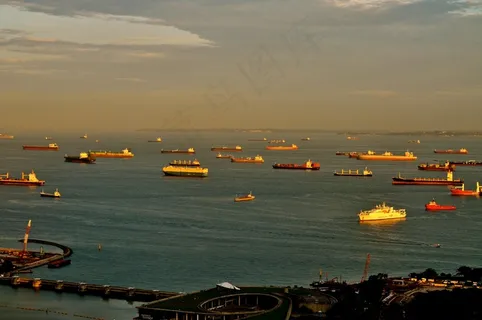 船，水，暮光之城，新加坡，旅行，船舶