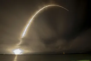 火箭发射，夜间，弹道，Spacex，升空