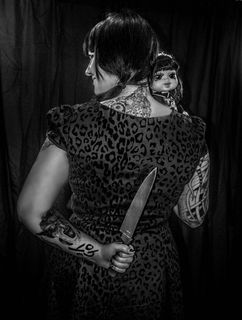 女子，模型，女孩，连衣裙，手妻子，纹身，黑色