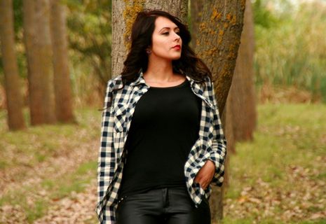 女孩，肖像，黑发，美女，树