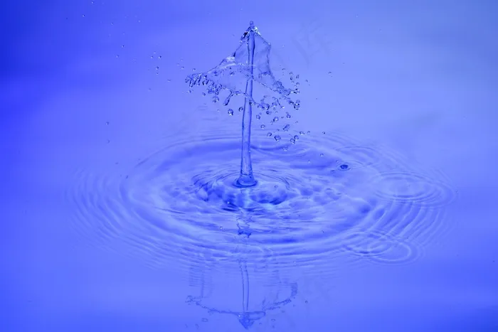 滴水，水，水滴，水景，蓝色，喷雾