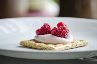 覆盆子，饼干，甜点，小吃，食品，健康