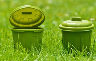 Mülltonnen，绿色，塑料，水桶，颜色，微型
