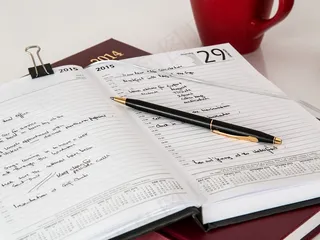 日记，日记，笔，笔记本，一月，办公桌，办公室