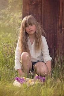 人，人的，女性，女孩，金发，长长的头发，自然