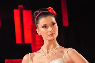 美，女子，花，红色，微笑