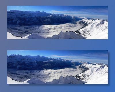 阿尔卑斯山，山脉，冬天，全景，雪，滑雪