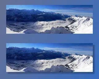 阿尔卑斯山，山脉，冬天，全景，雪，滑雪