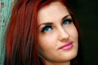 女孩，诱惑，红头发，蓝眼睛，美女