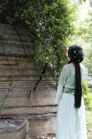 模型，古代服装，苗条，女人，亚洲，后