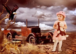 女婴，甜点，汽车