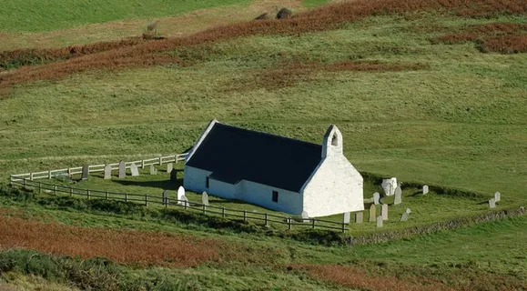 教堂，教堂，墓地，山坡，墓地，寂寞
