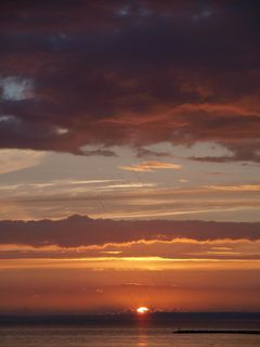 日落，海，傍晚的天空，心情，波罗的海，浪漫