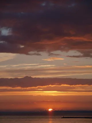 日落，海，傍晚的天空，心情，波罗的海，浪漫