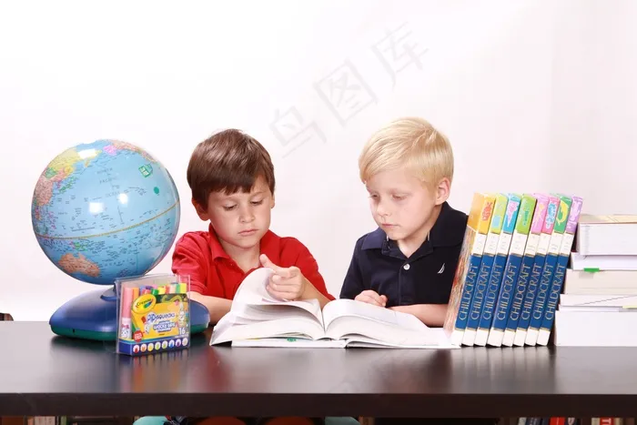 儿童，学习，团结，男孩，阅读，书籍