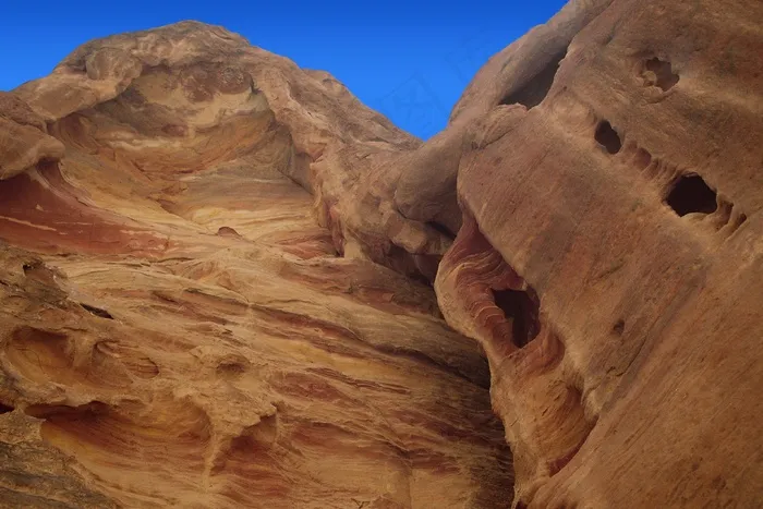 佩特拉，岩墙，峡谷，红色，多彩，Siq