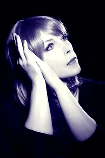 黑白肖像，手，肖像，脸，关闭