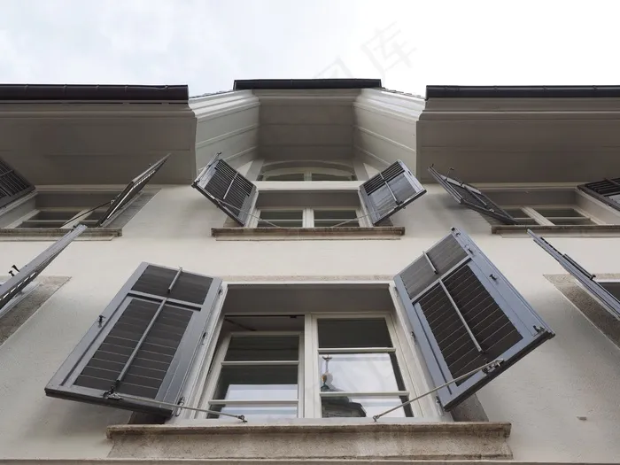 百叶窗，窗口，建筑，打开，首页，外立面，城市
