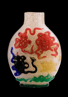 鼻烟壶，佛教标志，中国，中文