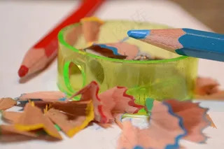 彩色铅笔，学校，削尖