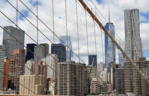 桥，太阳，曼哈顿，布鲁克林，纽约