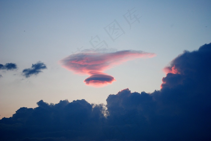 天空，云，太阳，日落，晚上