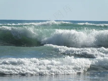 波浪，天空，海滩，新西兰，海，海洋
