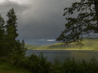 雷暴，黑暗，云层，卡尼姆湖