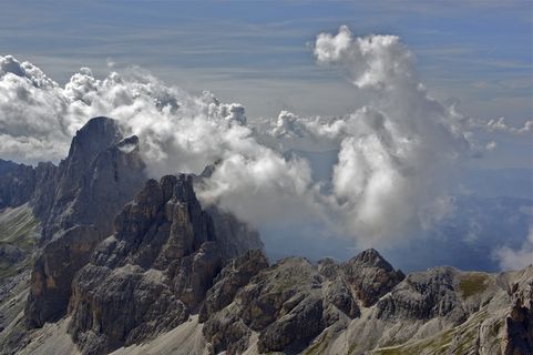 白云岩，高山全景，山