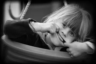 儿童，女孩，脸，做鬼脸