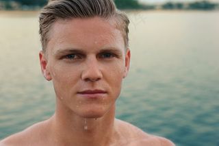 男子，水，湿，男性，脸，游泳，海洋，沧海