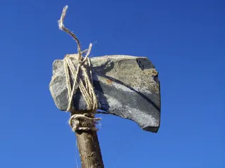 头，天空，关闭，蓝色，战斧，石器时代，古风