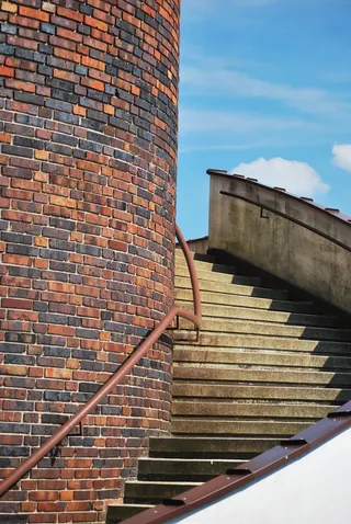 楼梯，卷曲，砖，塔