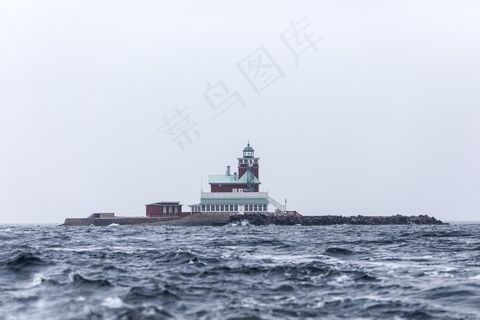 建筑，海岸，岩石，水，波浪