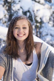 女孩，人，快乐，微笑，冬天，雪