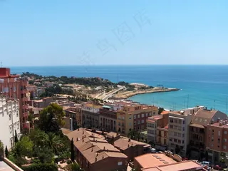 加泰罗尼亚，景观，天空，蓝色，大海，城市，自然