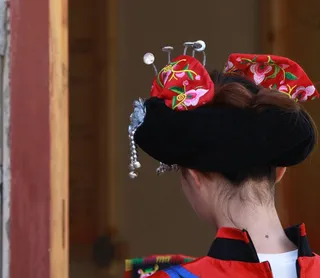 美女，身材，穿着传统，红色，女人