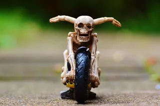 骑自行车的人，骨架，令人毛骨悚然，很奇怪，装饰，吓人，骨