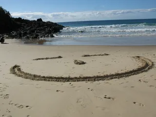 微笑，沙，海滩，快乐，夏日乐趣，假期