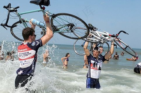 庆祝活动，骑自行车，海岸到海岸，大西洋