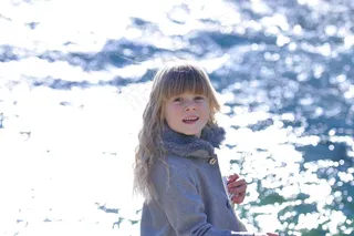 儿童，女孩，金发，水