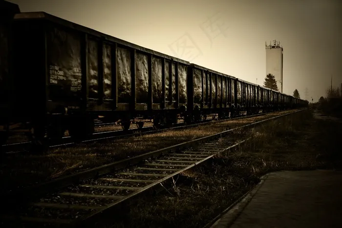 货运火车，火车，筒仓